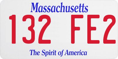 MA license plate 132FE2