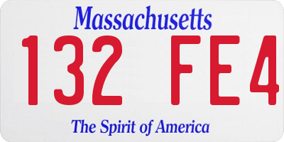 MA license plate 132FE4