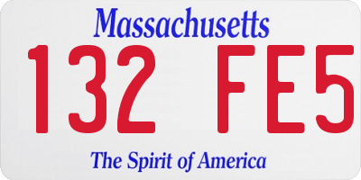 MA license plate 132FE5