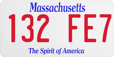 MA license plate 132FE7