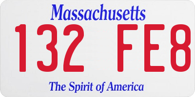 MA license plate 132FE8