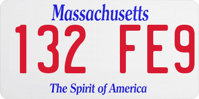 MA license plate 132FE9