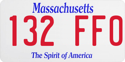 MA license plate 132FF0