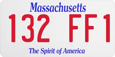 MA license plate 132FF1