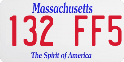 MA license plate 132FF5