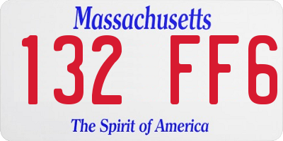 MA license plate 132FF6