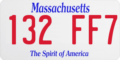MA license plate 132FF7
