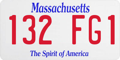 MA license plate 132FG1
