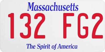 MA license plate 132FG2