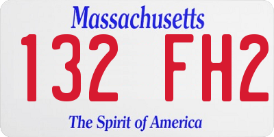 MA license plate 132FH2
