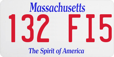MA license plate 132FI5