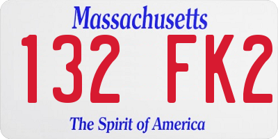 MA license plate 132FK2