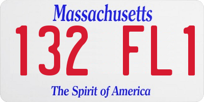 MA license plate 132FL1