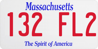 MA license plate 132FL2