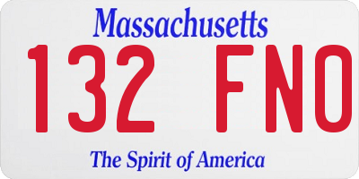 MA license plate 132FN0