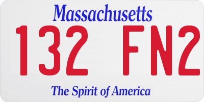 MA license plate 132FN2