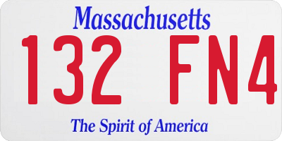 MA license plate 132FN4