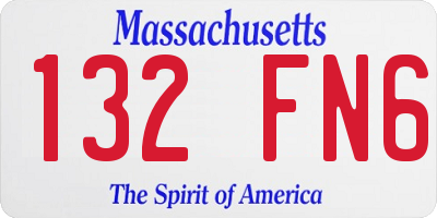 MA license plate 132FN6