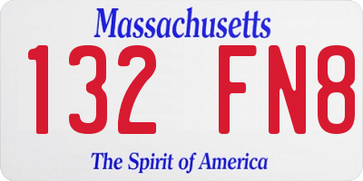 MA license plate 132FN8