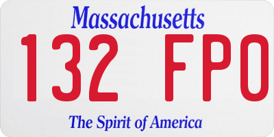 MA license plate 132FP0