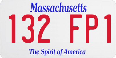 MA license plate 132FP1
