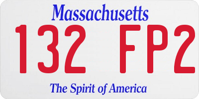 MA license plate 132FP2