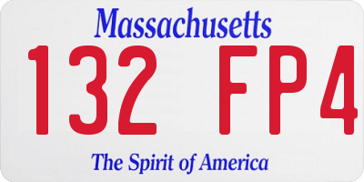 MA license plate 132FP4