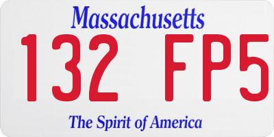MA license plate 132FP5