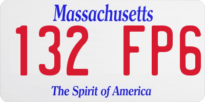 MA license plate 132FP6