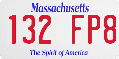 MA license plate 132FP8