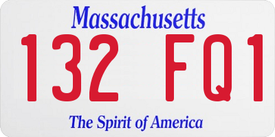 MA license plate 132FQ1