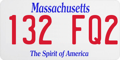 MA license plate 132FQ2