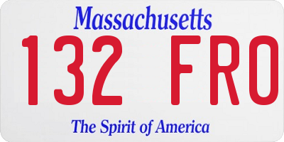 MA license plate 132FR0