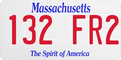 MA license plate 132FR2