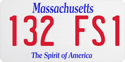 MA license plate 132FS1