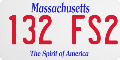 MA license plate 132FS2