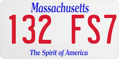 MA license plate 132FS7
