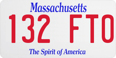 MA license plate 132FT0