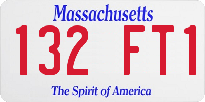 MA license plate 132FT1