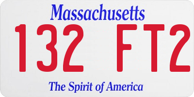 MA license plate 132FT2