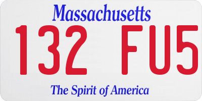 MA license plate 132FU5