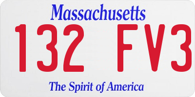 MA license plate 132FV3