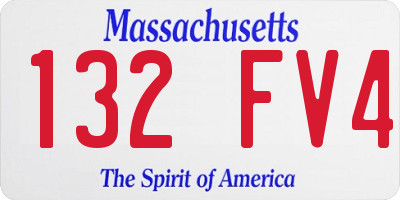 MA license plate 132FV4