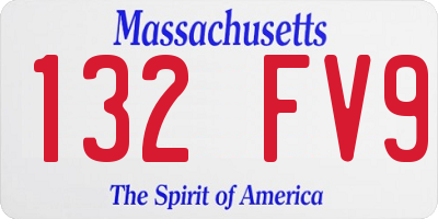 MA license plate 132FV9