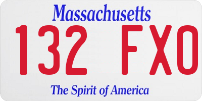 MA license plate 132FX0