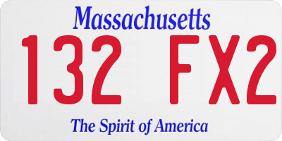 MA license plate 132FX2