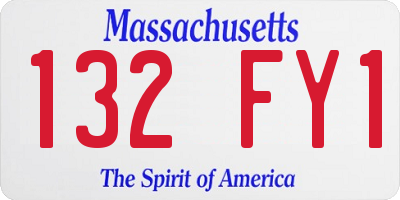 MA license plate 132FY1