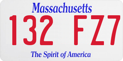 MA license plate 132FZ7