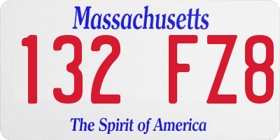 MA license plate 132FZ8