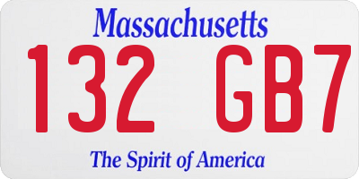 MA license plate 132GB7